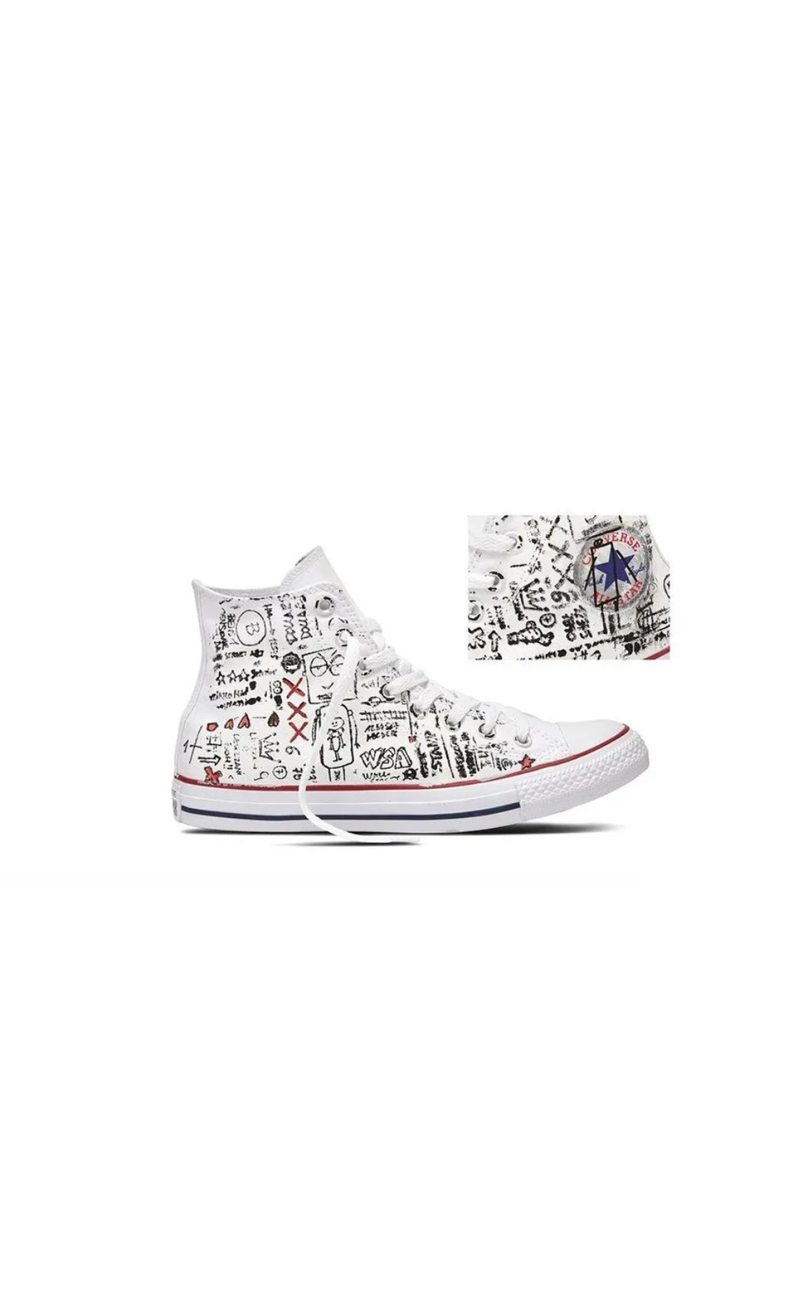 CONVERSE ALL STAR HI HAND PAINTED LTD WHITE
